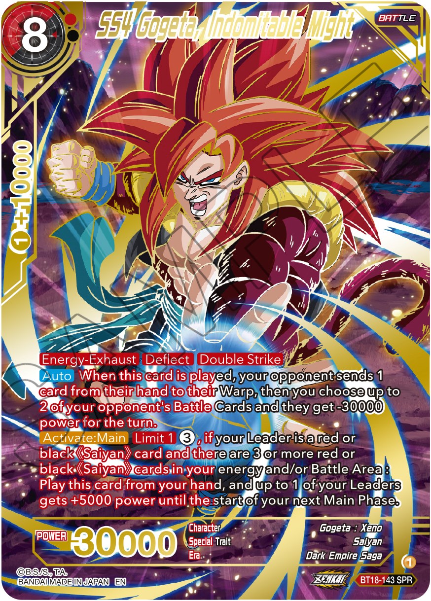SS4 Gogeta, Indomitable Might (SPR) (BT18-143) [Dawn of the Z-Legends] | The Time Vault CA