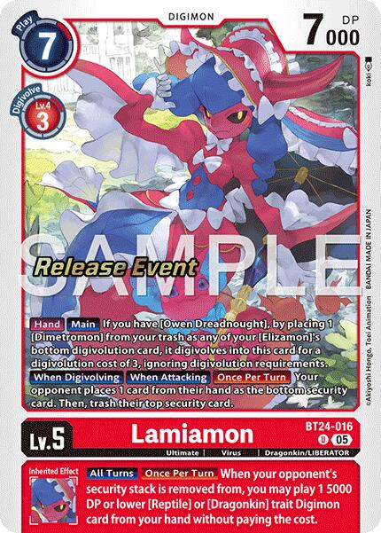 Lamiamon [BT24-016] [Time Stranger Release Events Cards] | The Time Vault CA