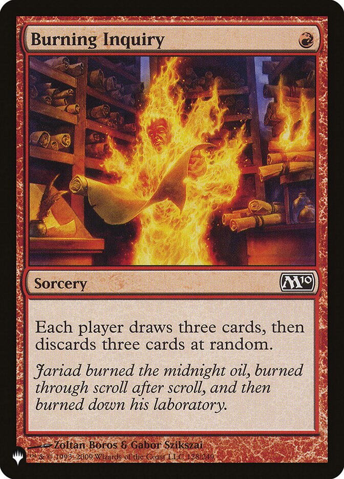 Burning Inquiry [The List] | The Time Vault CA
