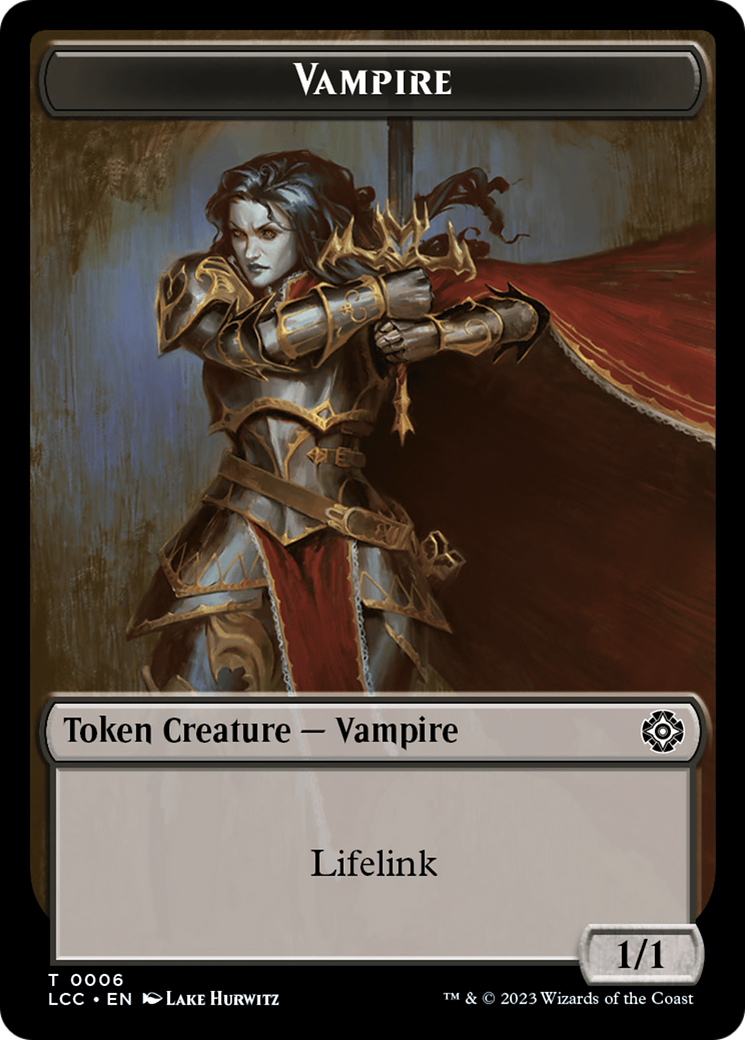 Vampire (0006) // Vampire Demon Double-Sided Token [The Lost Caverns of Ixalan Commander Tokens] | The Time Vault CA