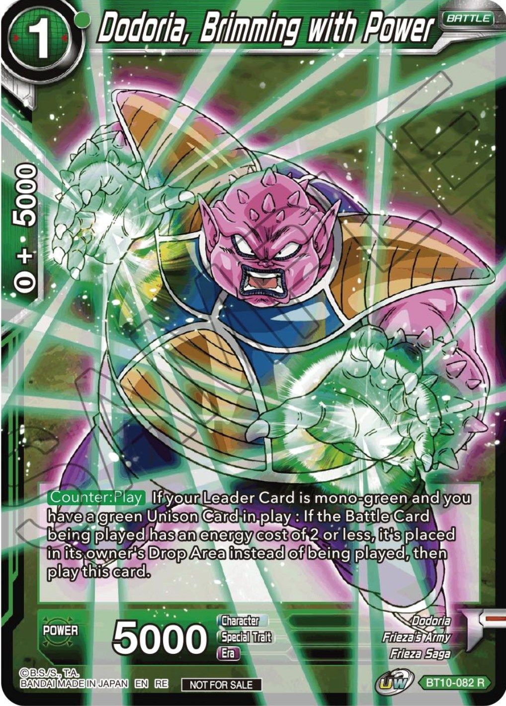 Dodoria, Brimming with Power (Championship Selection Pack 2023 Vol.1) (BT10-082) [Tournament Promotion Cards] | The Time Vault CA