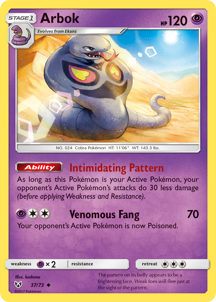 Arbok (37/73) [Sun & Moon: Shining Legends] | The Time Vault CA