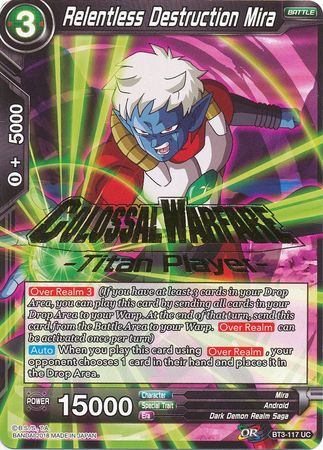 Relentless Destruction Mira (Titan Player Stamped) (BT3-117) [Tournament Promotion Cards] | The Time Vault CA