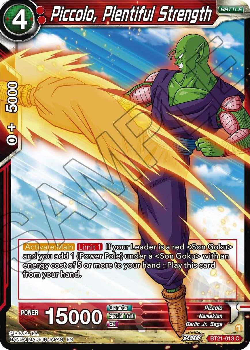 Piccolo, Plentiful Strength (BT21-013) [Wild Resurgence] | The Time Vault CA