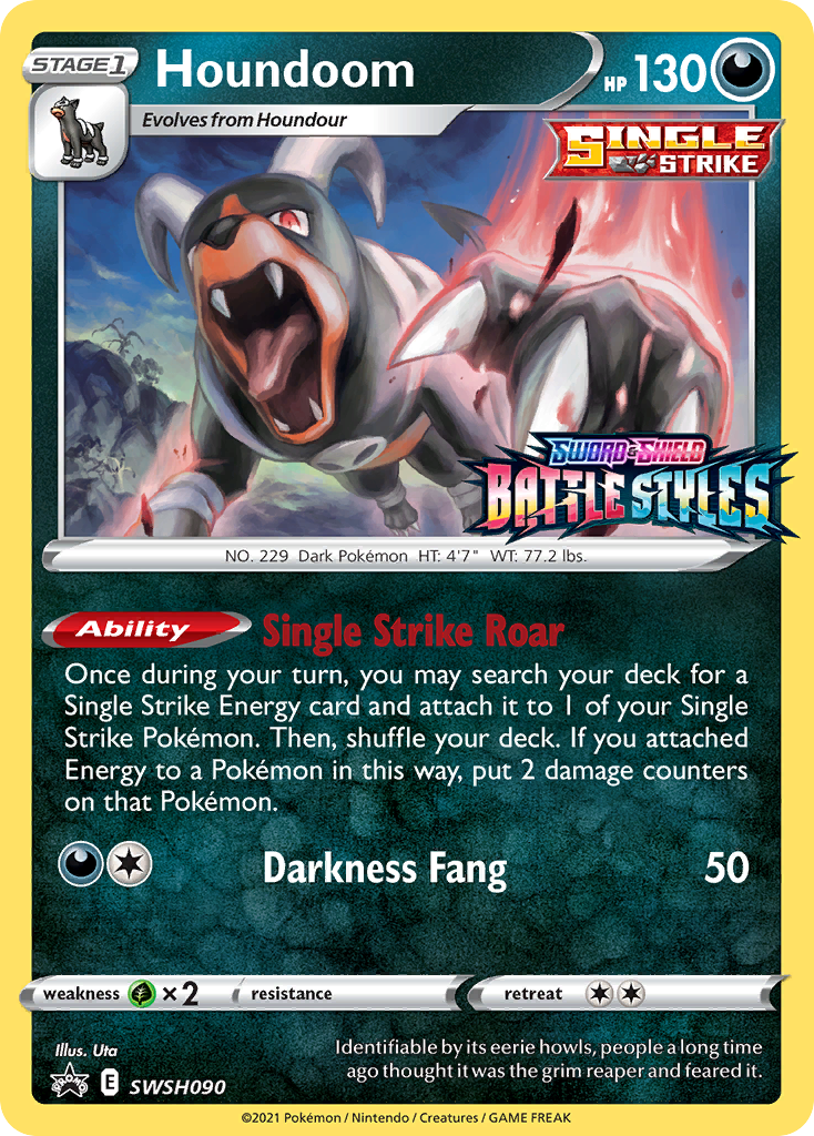 Houndoom (SWSH090) (Prerelease Promo) [Sword & Shield: Black Star Promos] | The Time Vault CA