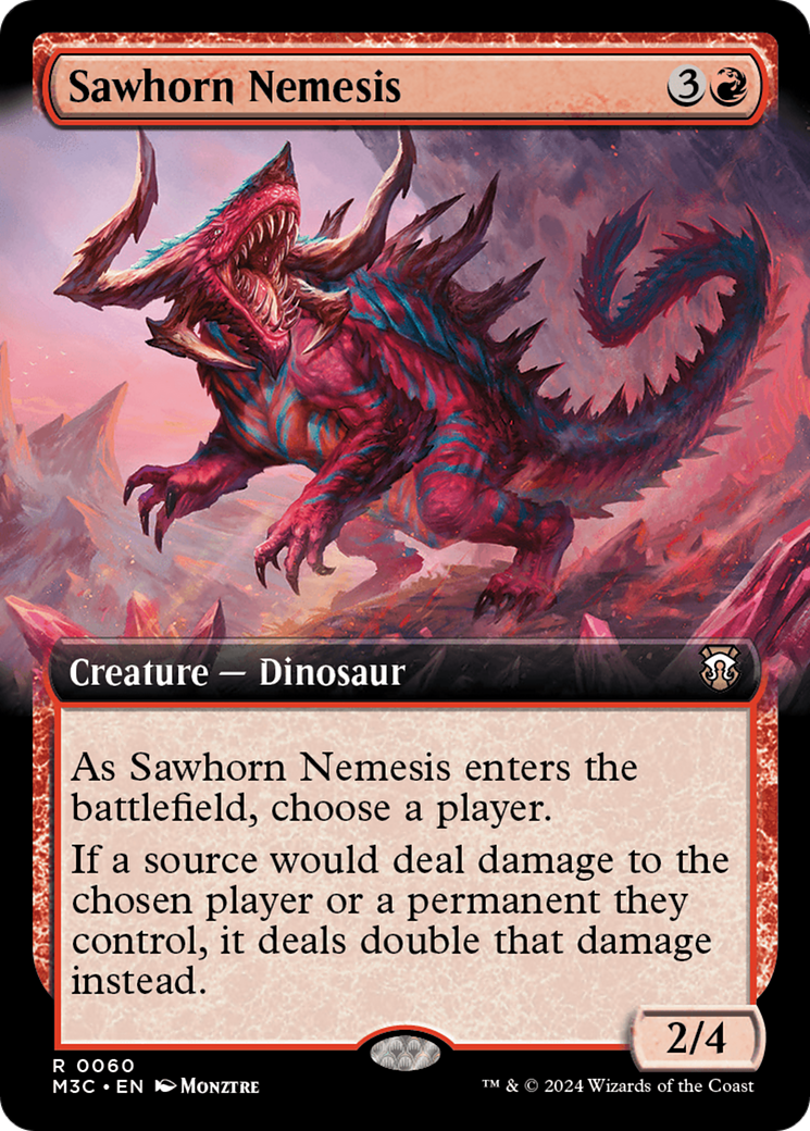 Sawhorn Nemesis (Extended Art) (Ripple Foil) [Modern Horizons 3 Commander] | The Time Vault CA