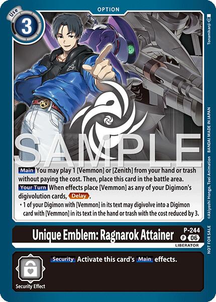 Unique Emblem: Ragnarok Attainer [P-244] (Official Store Tournament 2026 Vol. 3 Participant) [Promotional Cards] | The Time Vault CA