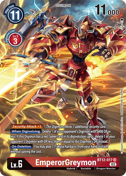 EmperorGreymon [BT12-017] (Alternate Art) [Across Time] | The Time Vault CA