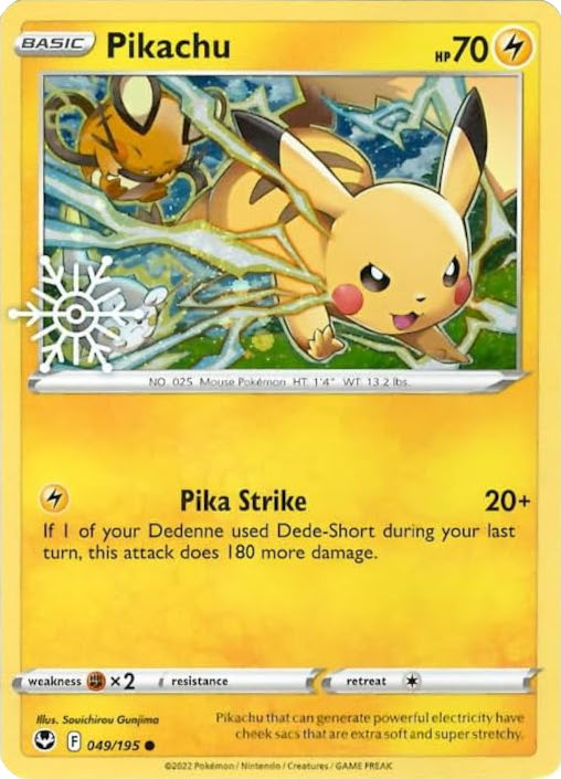 Pikachu (049/195) (Holiday Calendar) [Sword & Shield: Silver Tempest] | The Time Vault CA