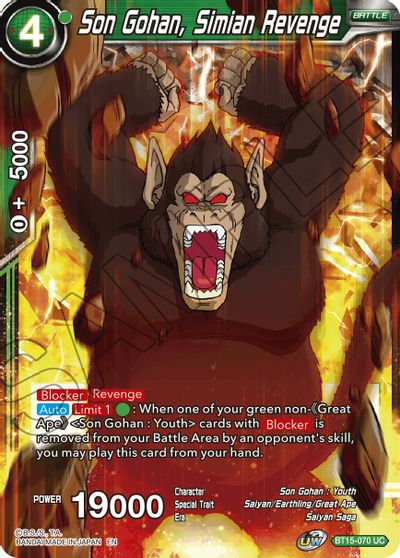 Son Gohan, Simian Revenge (BT15-070) [Saiyan Showdown] | The Time Vault CA