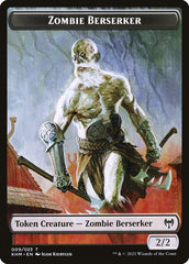 Human Warrior // Zombie Berserker Double-Sided Token [Kaldheim Tokens] | The Time Vault CA
