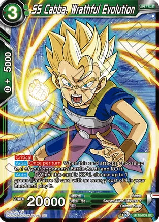SS Cabba, Wrathful Evolution (BT16-059) [Realm of the Gods] | The Time Vault CA