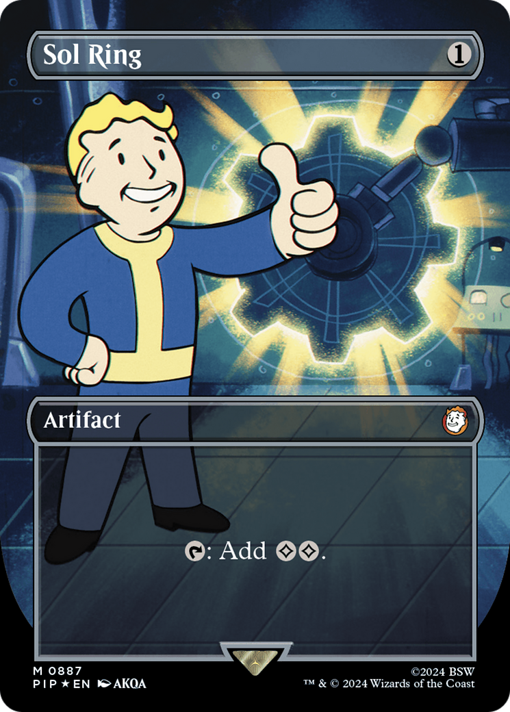 Sol Ring (Borderless) (Surge Foil) [Fallout] | The Time Vault CA