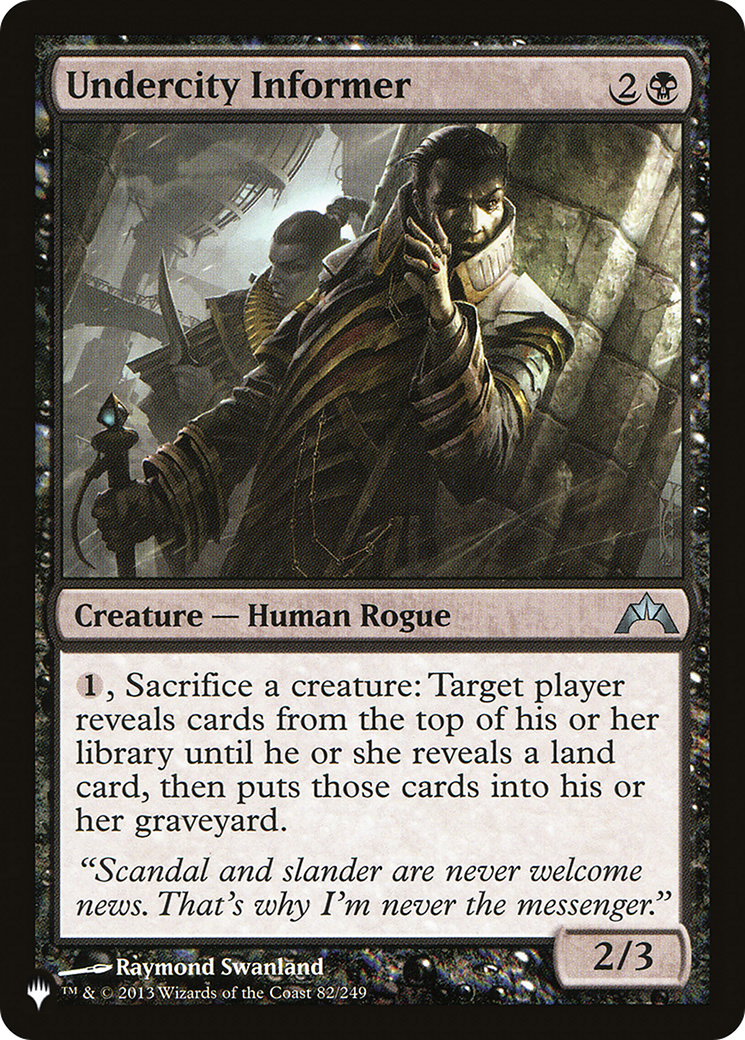 Undercity Informer [The List] | The Time Vault CA