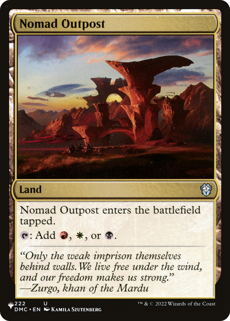 Nomad Outpost [The List] | The Time Vault CA