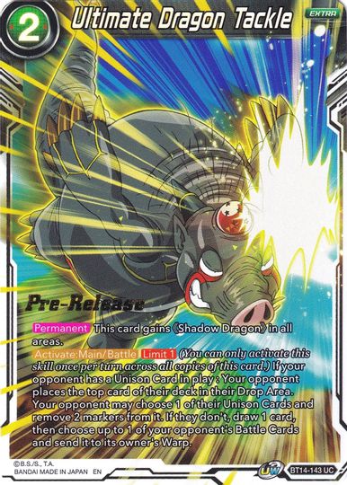Ultimate Dragon Tackle (BT14-143) [Cross Spirits Prerelease Promos] | The Time Vault CA