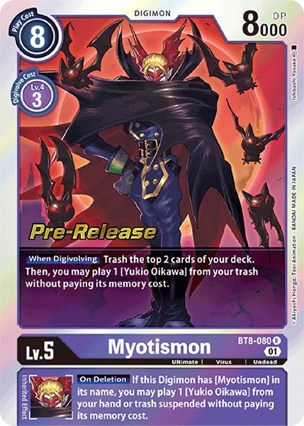 Myotismon [BT8-080] [New Awakening Pre-Release Cards] | The Time Vault CA