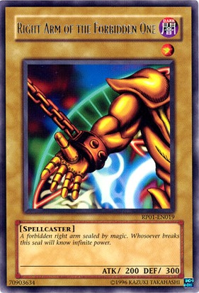 Right Arm of the Forbidden One [RP01-EN019] Rare | The Time Vault CA