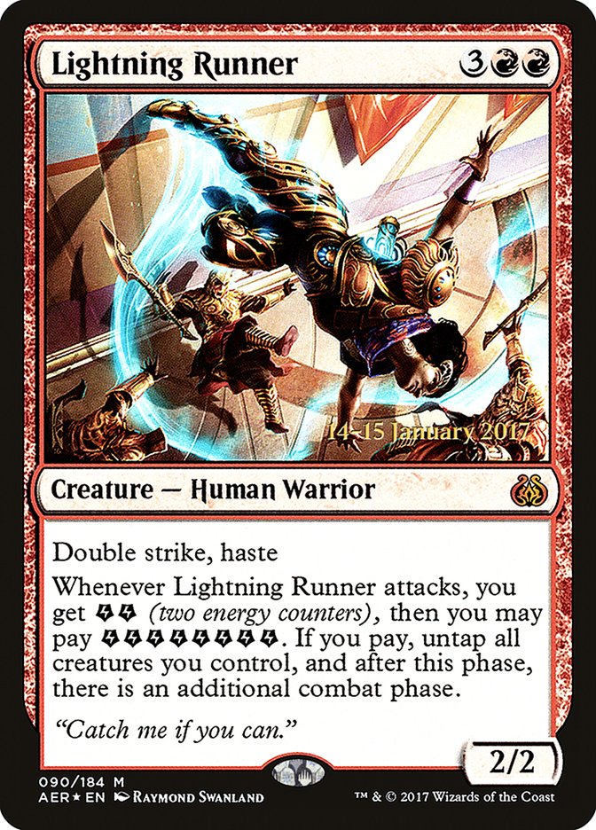 Lightning Runner [Aether Revolt Prerelease Promos] | The Time Vault CA