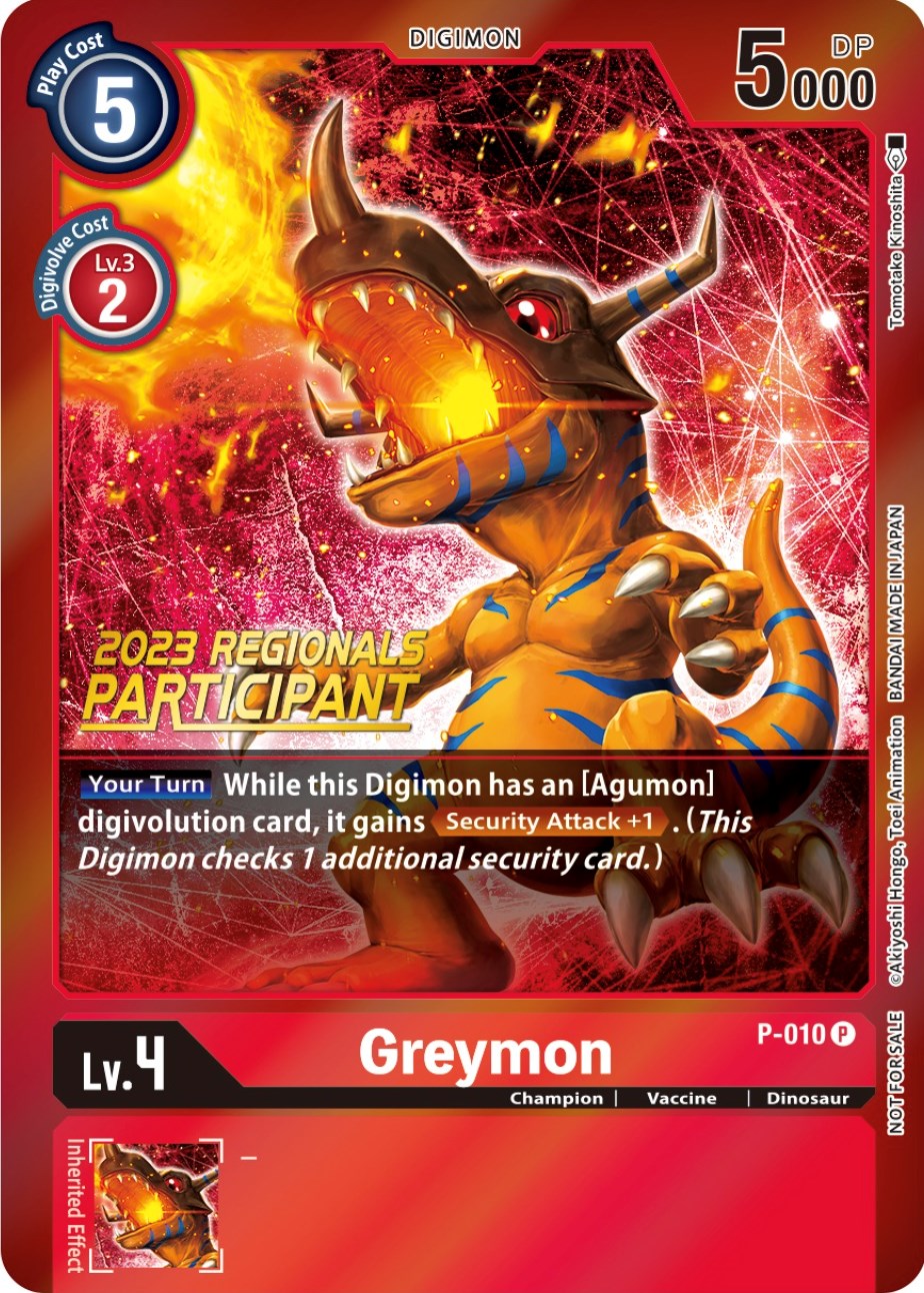 Greymon [P-010] (2023 Regionals Participant) [Promotional Cards] | The Time Vault CA