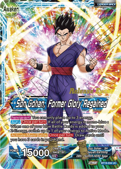 Son Gohan // Son Gohan, Former Glory Regained (Fighter's Ambition Holiday Pack) (BT19-034) [Tournament Promotion Cards] | The Time Vault CA