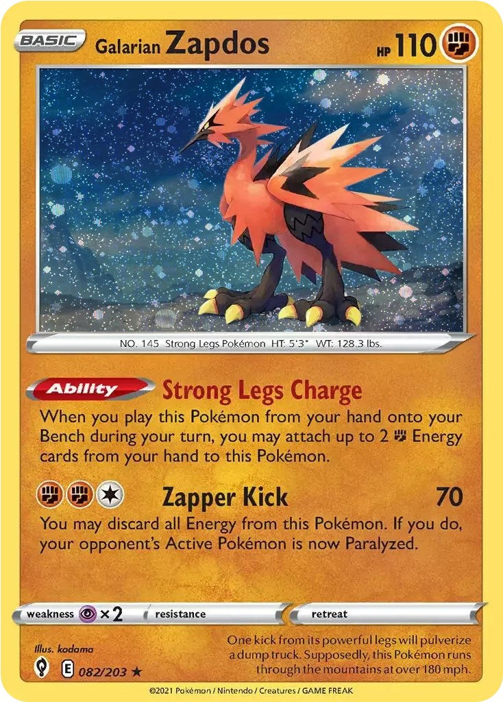 Galarian Zapdos (082/203) (Cosmos Holo) [Sword & Shield: Evolving Skies] | The Time Vault CA