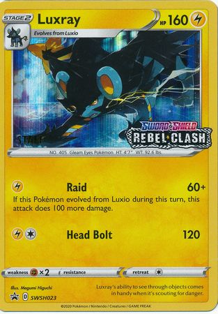 Luxray (SWSH023) (Staff Prerelease Promo) [Sword & Shield: Black Star Promos] | The Time Vault CA