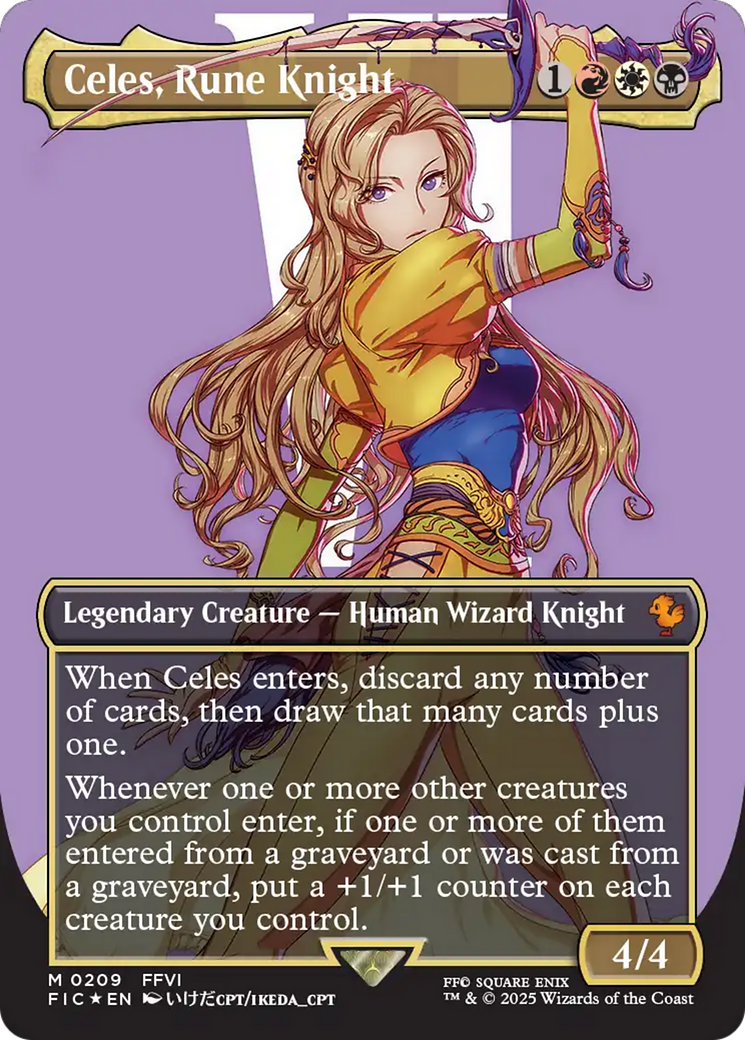Celes, Rune Knight (Borderless) (Surge Foil) [FINAL FANTASY Commander] | The Time Vault CA