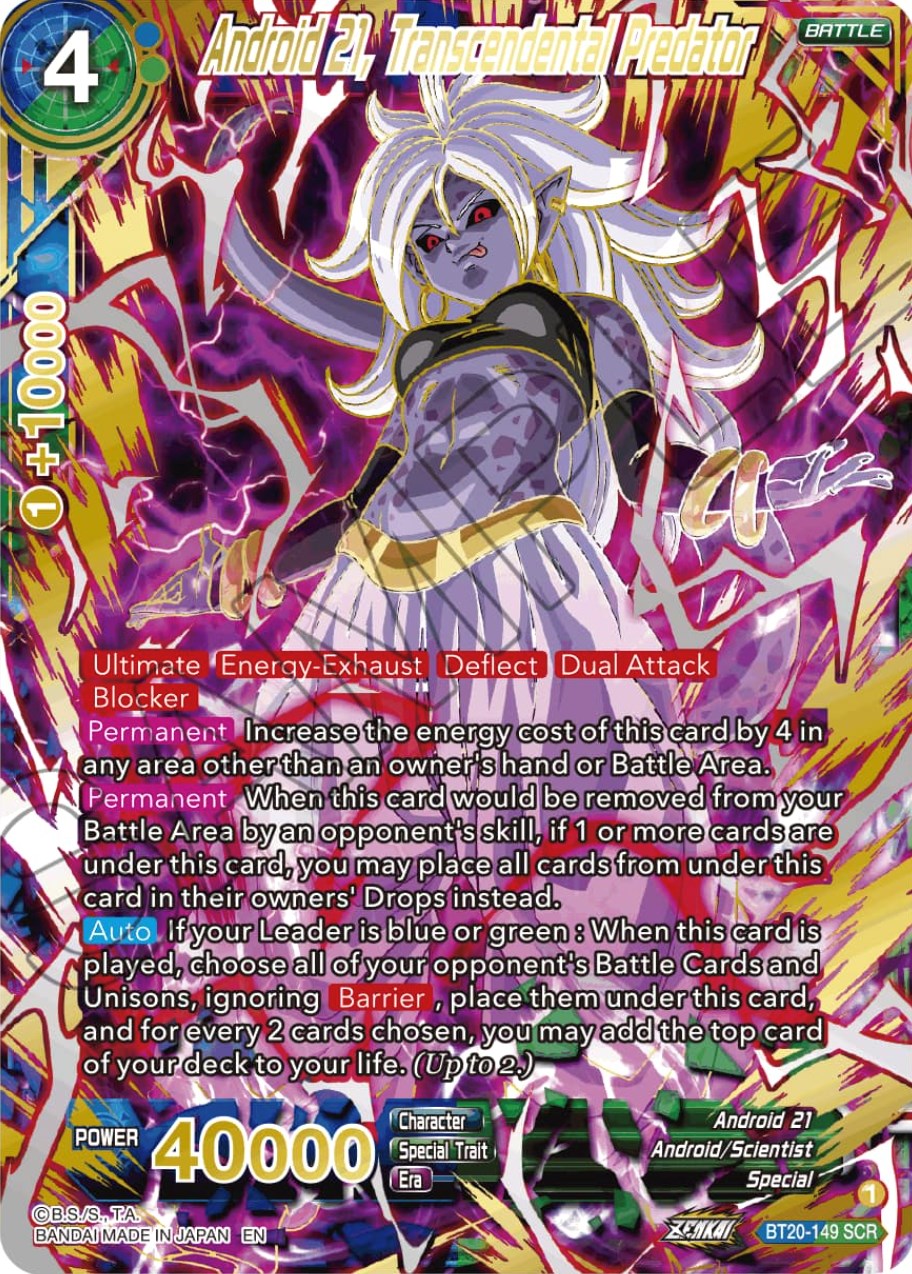 Android 21, Transcendental Predator (SPR) (BT20-149) [Power Absorbed] | The Time Vault CA