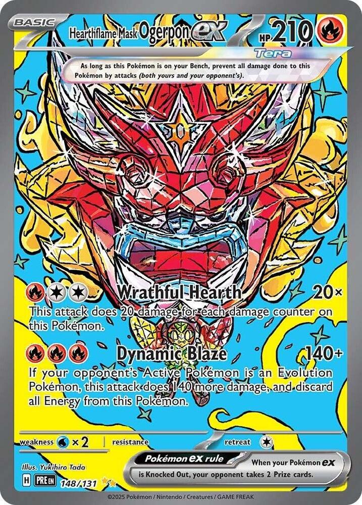Hearthflame Mask Ogerpon ex (148/131) [Scarlet & Violet: Prismatic Evolutions] | The Time Vault CA