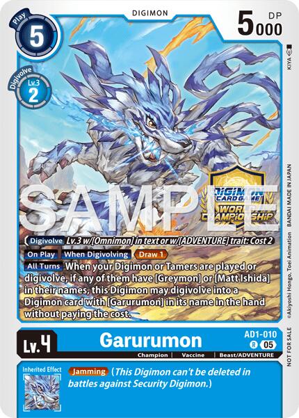Garurumon [AD1-010] (World Championship 26–27 Regionals Season 2) [Advanced Booster Digimon Generation] | The Time Vault CA