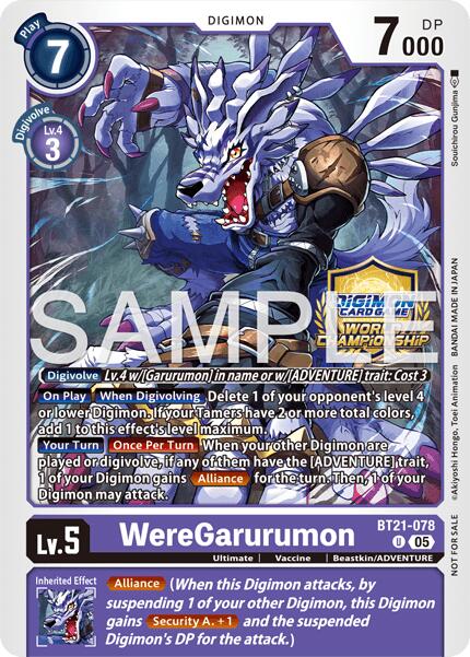WereGarurumon [BT21-078] (World Championship 26–27 Regionals Season 2) [World Convergence] | The Time Vault CA