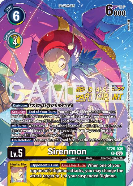 Sirenmon [BT25-039] (Regionals 26-27 Season 2 Participant) [Dual Revolution] | The Time Vault CA
