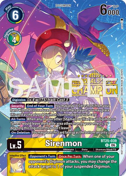 Sirenmon [BT25-039] (Regionals 26-27 Season 2 Champion) [Dual Revolution] | The Time Vault CA