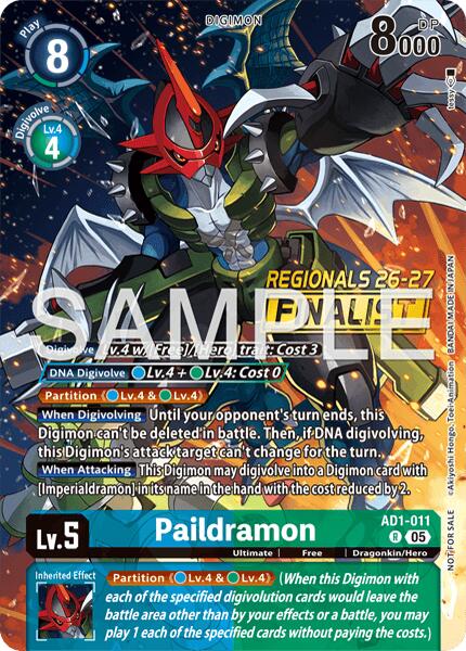 Paildramon [AD1-011] - AD1-011 (Regionals 26-27 Season 2 Finalist) [Advanced Booster Digimon Generation] | The Time Vault CA