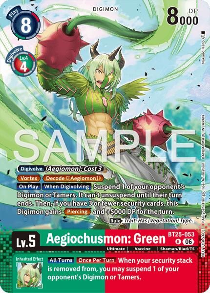 Aegiochusmon: Green [BT25-053] (Event Pack 10) [Dual Revolution] | The Time Vault CA