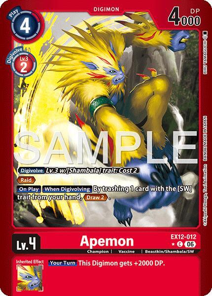 Apemon [EX12-012] (Limited Foil) [Digital World Shambala] | The Time Vault CA
