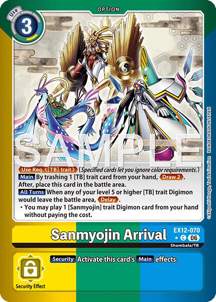 Sanmyojin Arrival [EX12-070] (Limited Foil) [Digital World Shambala] | The Time Vault CA