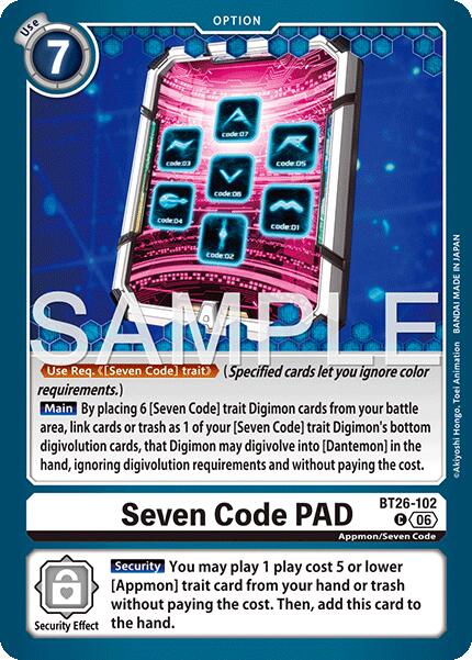 Seven Code PAD [BT26-102] [Timeless Bonds] | The Time Vault CA