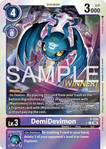 DemiDevimon [P-239] (Official Store Tournament 2026 Vol. 3 Winner) [Promotional Cards] | The Time Vault CA