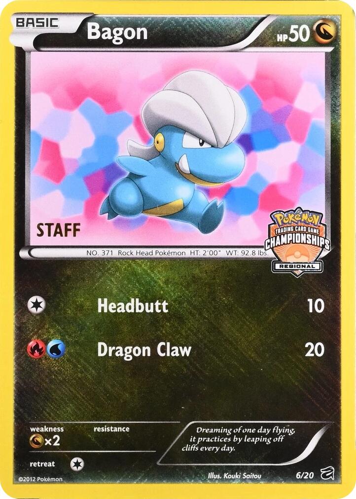 Bagon (006/020) - 6/20 (Regional Championships) [Staff] [League & Championship Cards] | The Time Vault CA