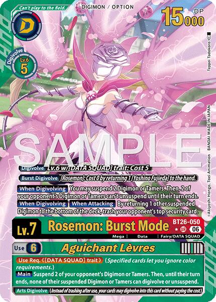 Rosemon: Burst Mode // Aguichant Levres [BT26-050] (Alternate Art) [Timeless Bonds] | The Time Vault CA