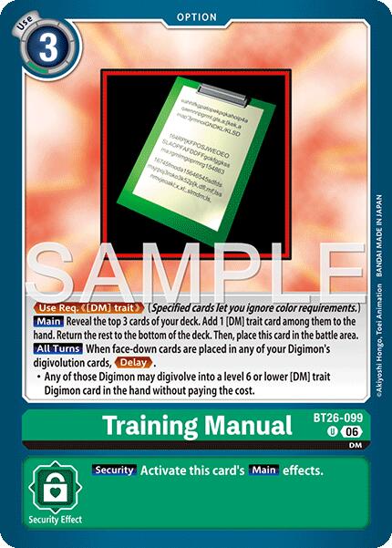 Training Manual [BT26-099] [Timeless Bonds] | The Time Vault CA