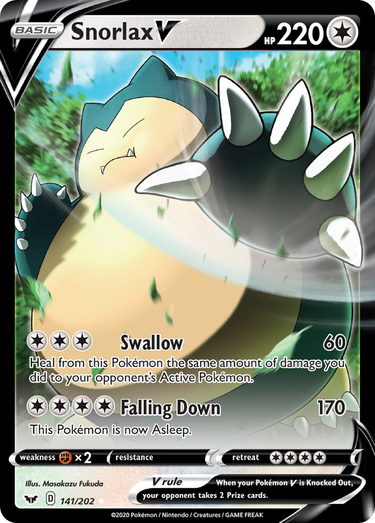 Snorlax V (141/202) [Sword & Shield: Base Set] | The Time Vault CA