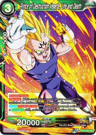 Prince of Destruction Vegeta, Life and Death (BT11-067) [Vermilion Bloodline 2nd Edition] | The Time Vault CA