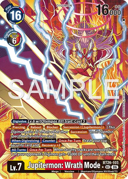 Jupitermon: Wrath Mode [BT26-103] (Alternate Art) [Timeless Bonds] | The Time Vault CA