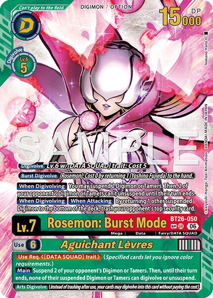 Rosemon: Burst Mode // Aguichant Levres [BT26-050] [Timeless Bonds] | The Time Vault CA