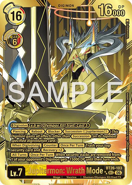 Jupitermon: Wrath Mode [BT26-103] (Rare Pull) [Timeless Bonds] | The Time Vault CA