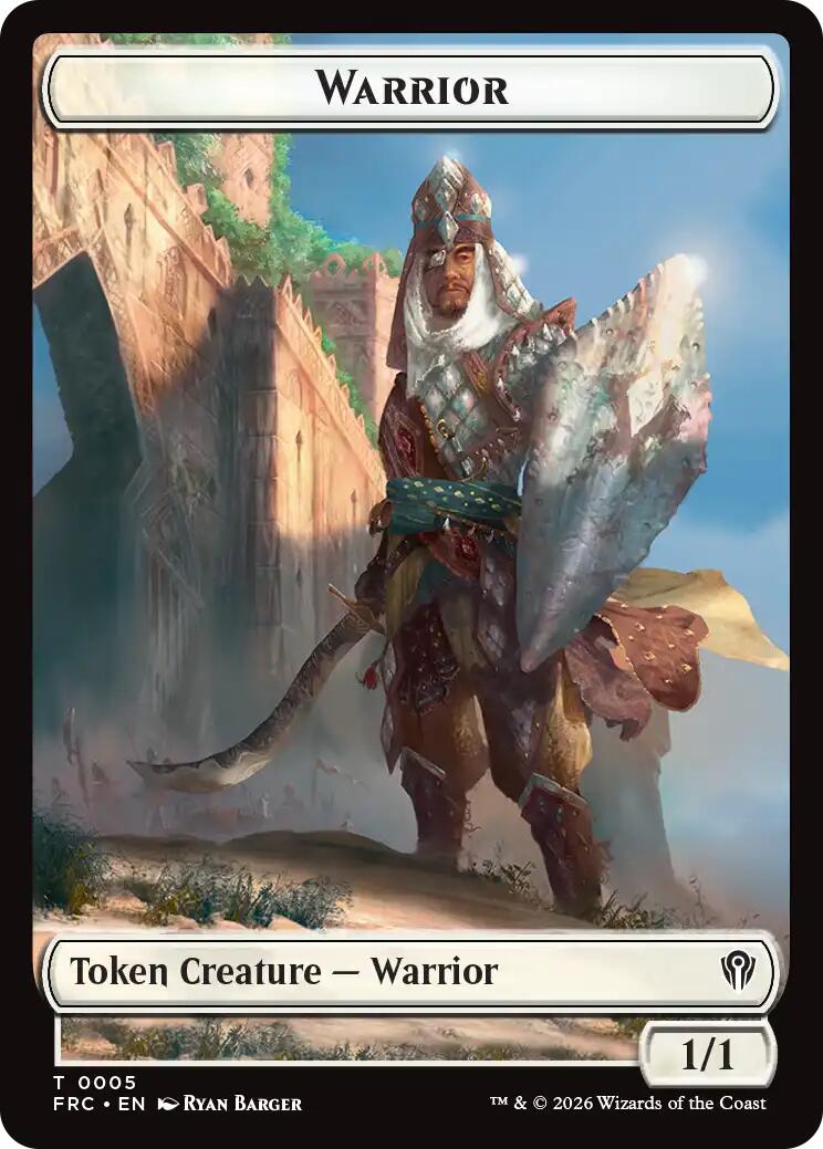 Warrior // Shark Double-Sided Token [Reality Fracture Commander Tokens] | The Time Vault CA