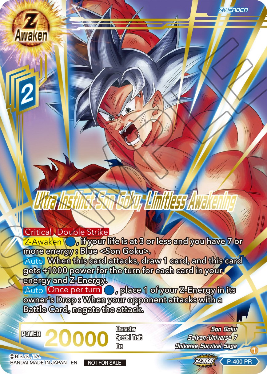Ultra Instinct Son Goku, Limitless Awakening (Gold-Stamped) (P-400) [Promotion Cards] | The Time Vault CA